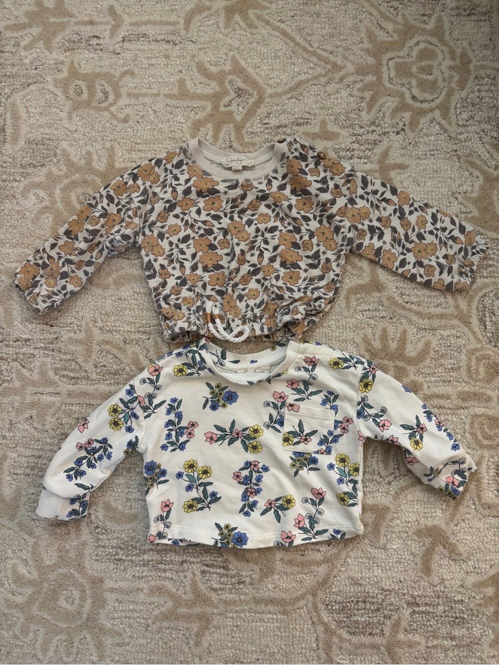 Jessica Simpson baby girls floral pullover sweater bundle